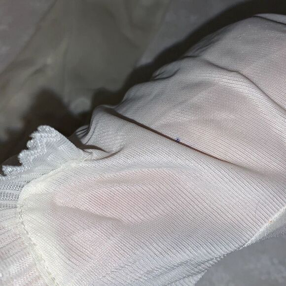 Vintage White Sheer Chiffon Nylon Gloves Size Large - Picture 11 of 14